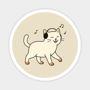 "Dancing Cat with Headphones" Magnet